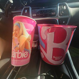 Barbie popcorn tin and cup